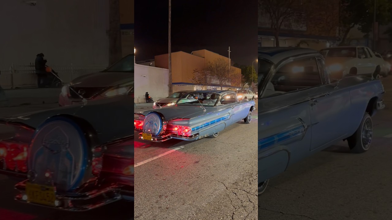 1960 Chevy Impala Lowrider Cruising Hollywood Blvd #shortsfeed