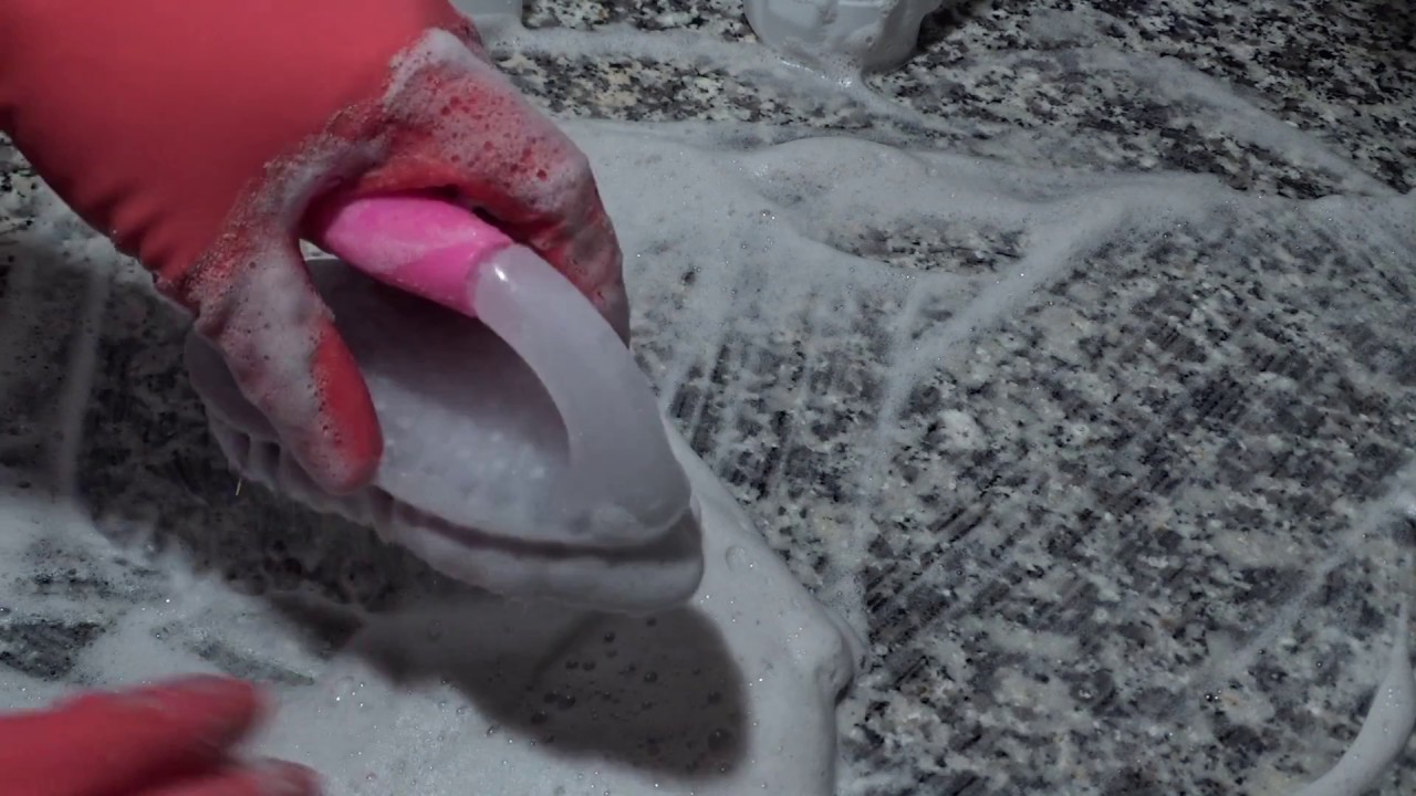 ASMR Washing Granite Countertop ( 🔊Abrasive Sounds: Scrubbing, brushing)