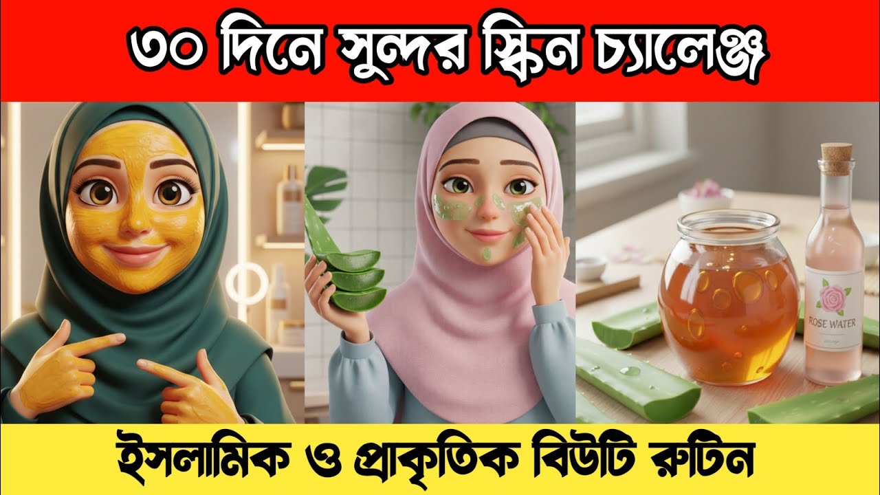 ৩০ দিনে ক্লিয়ার স্কিন চ্যালেঞ্জ | ইসলামিক ও ন্যাচারাল বিউটি রুটিন