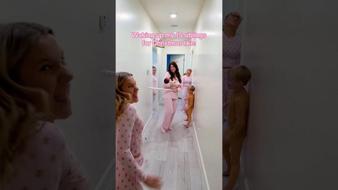 Waking up 16 kids for Christmas like&hellip; 😳😂 #shorts