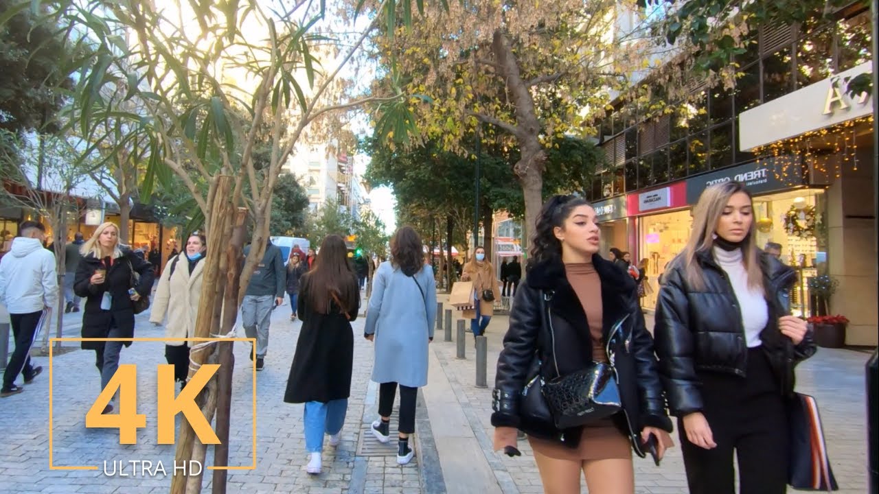 Athens, Greece 🇬🇷 | 4K | Street Walk | City Tour | Syntagma | Ermou Street | Virtual Walking 2022
