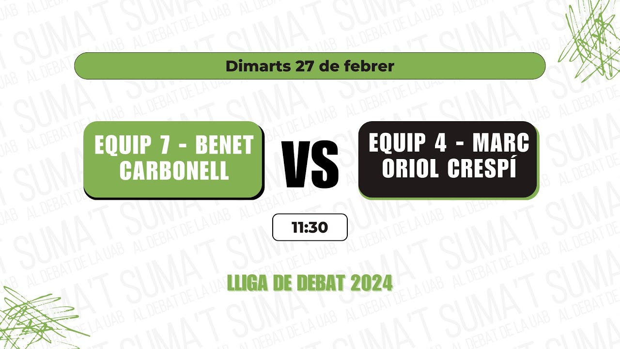 Equip 7 (Benet Carbonell) VS Equip 4 (Marc Oriol Cresp&iacute;)