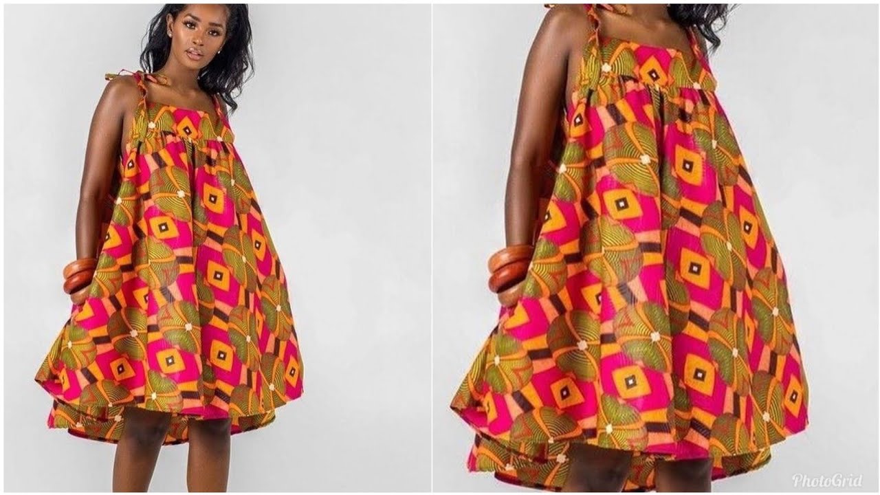 How I Sewed my Flarred Circle Short Dress-African print