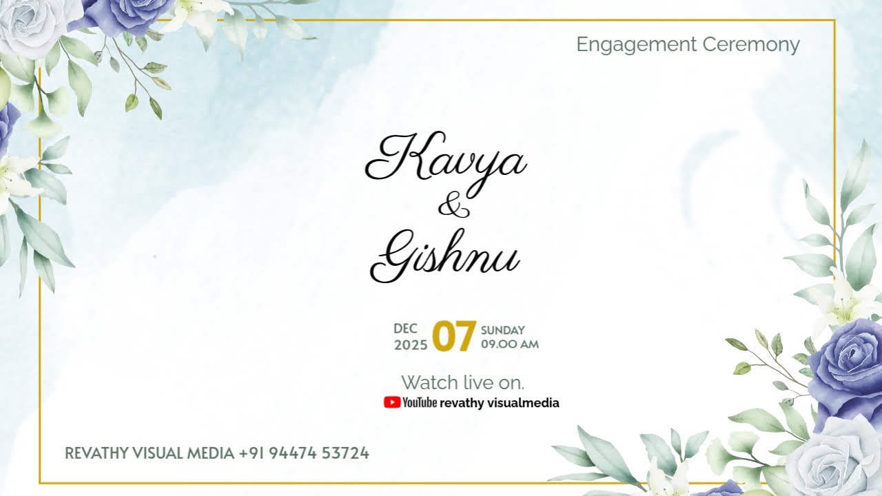 ENGAGEMENT CEREMONY || KAVYA & GISHNU || 07.12.2025 || REVATHY VISUAL MEDIA ANCHAL | +919447453724