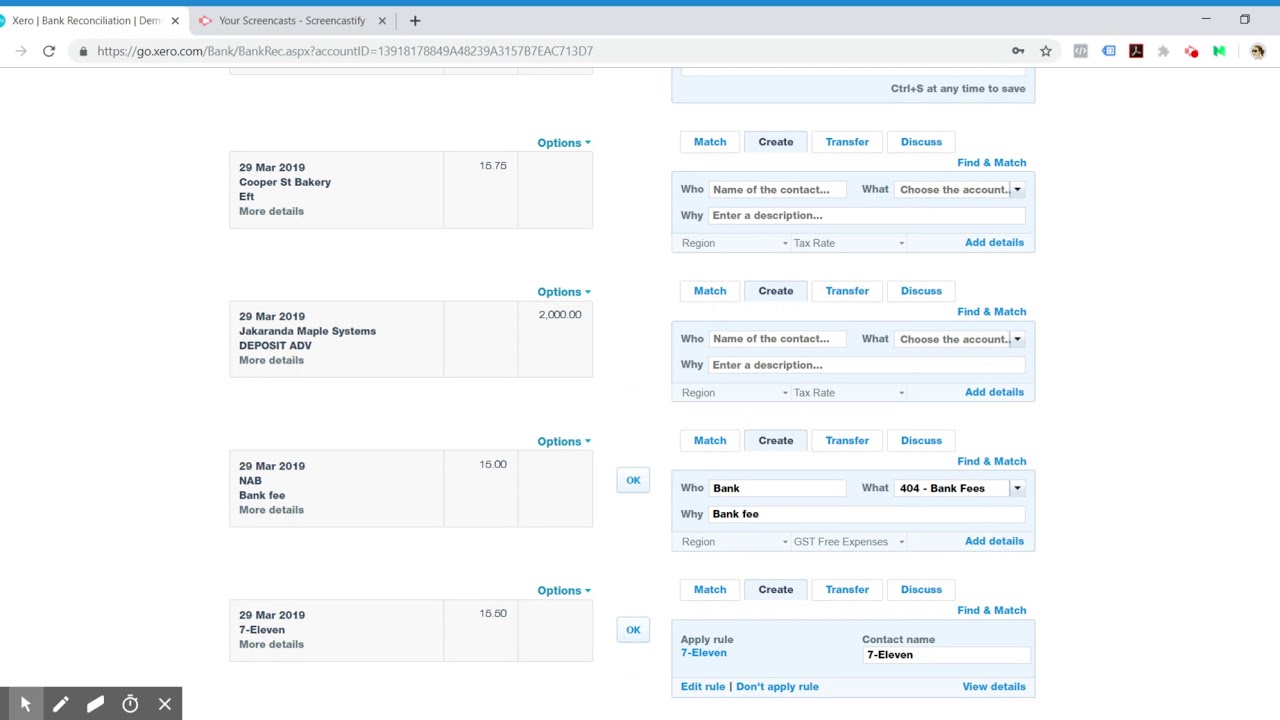 Reconciling multiple payments + Split Payments in xero