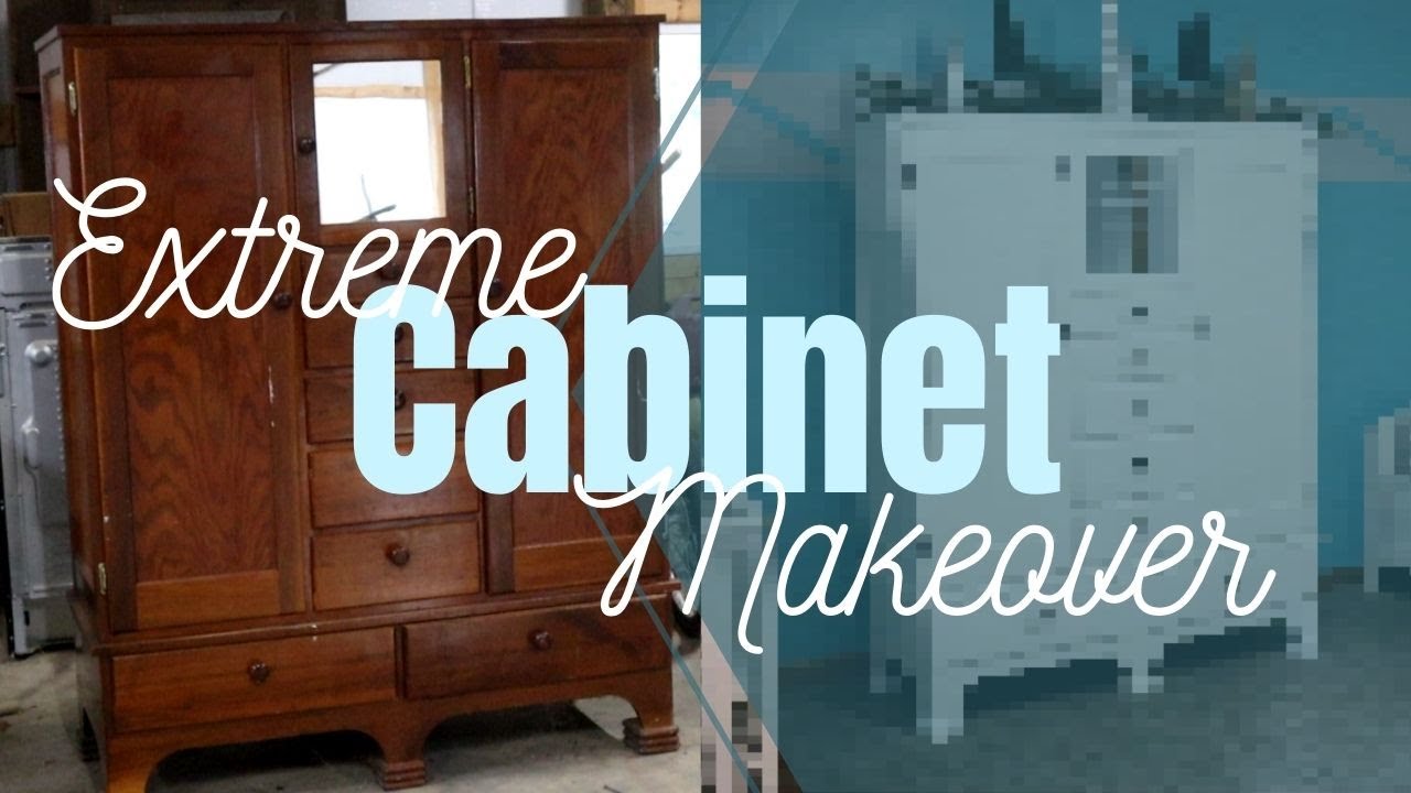EXTREME CABINET MAKEOVER / REPURPOSING A OLD CABINET / FURNITURE FLIP / POSITIVELY AMY