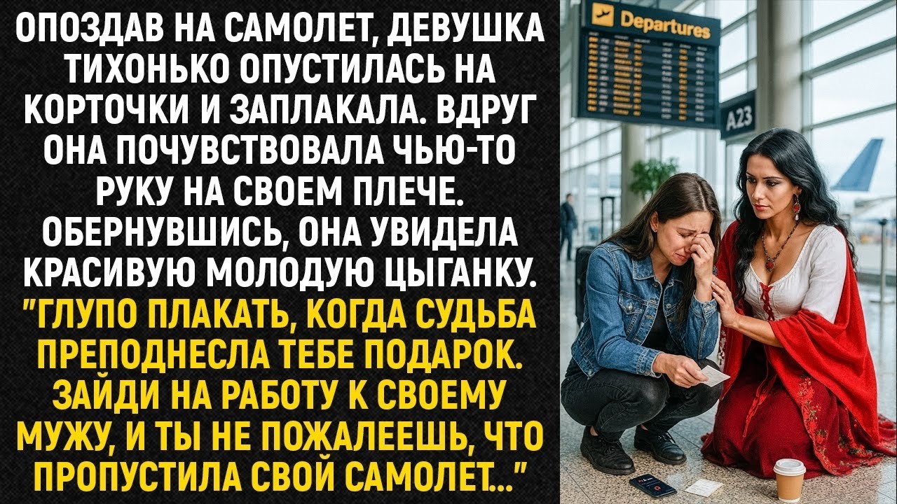 Опоздав на самолет, девушка тихонько опустилась на корточки и заплакала. Вдруг она почувствовала