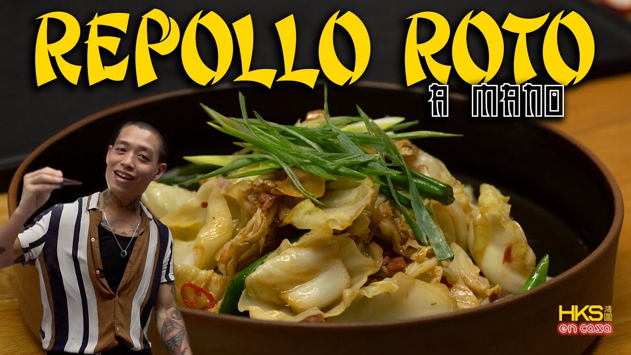 COMO HACER REPOLLO SALTEADO CON CHILES Y AJO 手撕包菜 - WALTER LUI - HONG KONG STYLE en Casa