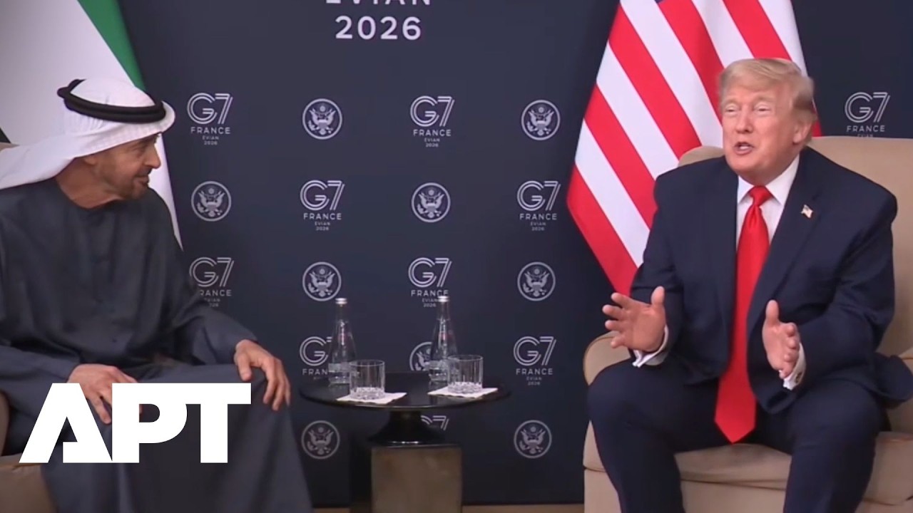СМОТРЕТЬ | Трамп пошутил о тихом голосе президента ОАЭ во время встречи G7 | APT