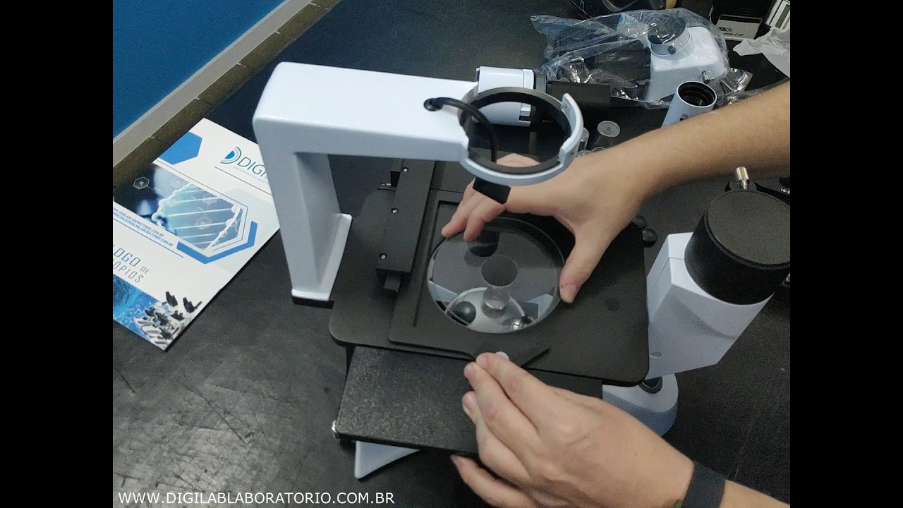 Digilab Laboratório ensina montar microscópio Invertido
