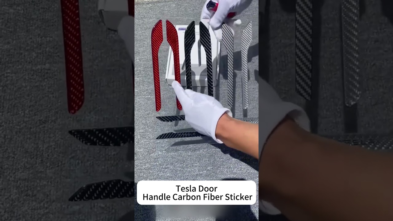 Tesla Door Handle Carbon Fiber Covers-Sleek Protective Stickers for Model 3/Y/S/X