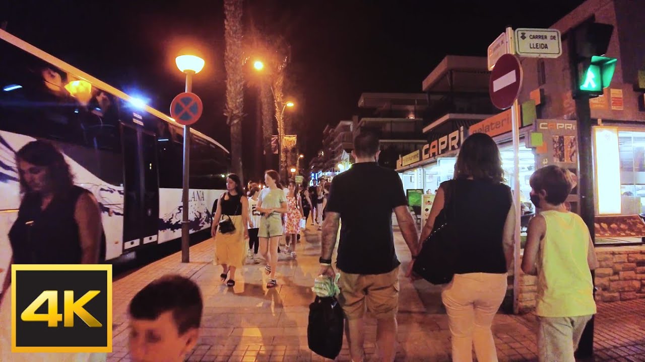 SPAIN NIGHTLIFE 4 [ 4K WALK ] 📍 Salou, Spain | Dji pocket 2