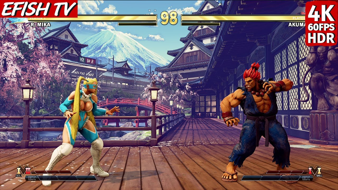 R. Mika vs Akuma (Hardest AI) - Street Fighter V | 4K 60FPS HDR