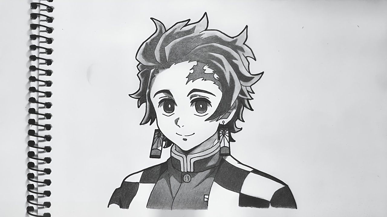 How to draw Tanjiro kamado from demon slayer | anime drawing easy | kimetsu no yaiba