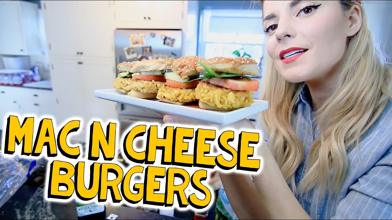 MAC N CHEESE BURGERS // Grace Helbig