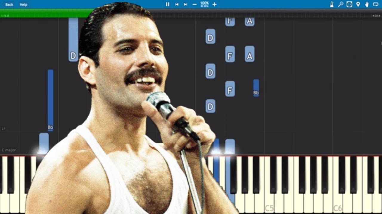 Queen - It's A Hard Life Piano Parts ONLY - Tutorial