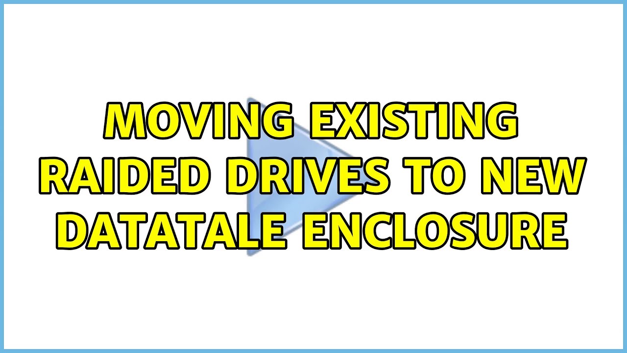 Moving existing RAIDed drives to new DataTale enclosure