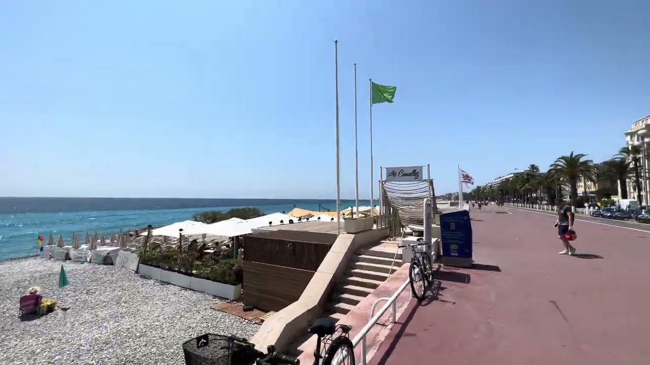 #CotedAzur #Nice Promenade des Anglais | brilliant beach 🏖️ front walk | east part.