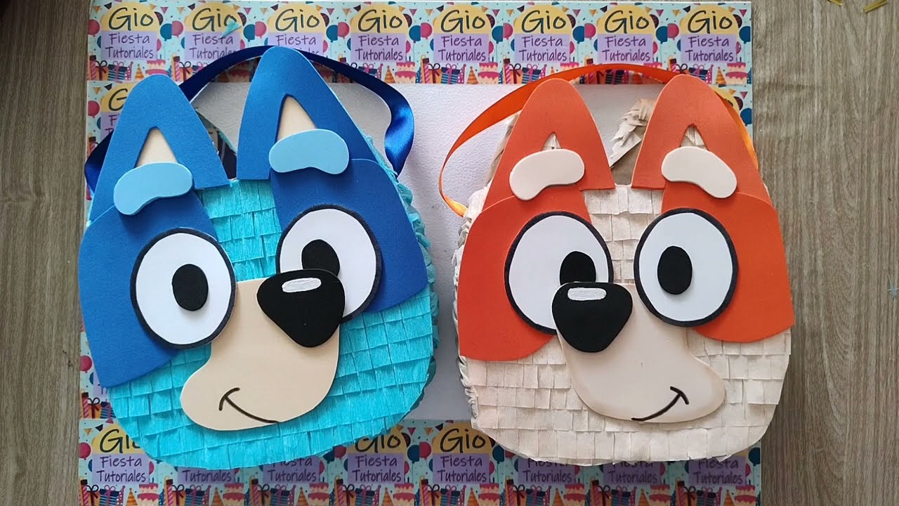 como hacer una mini piñata dulcero de Bluey y Bingo Paso a Paso #diy #tutorial #manualidades