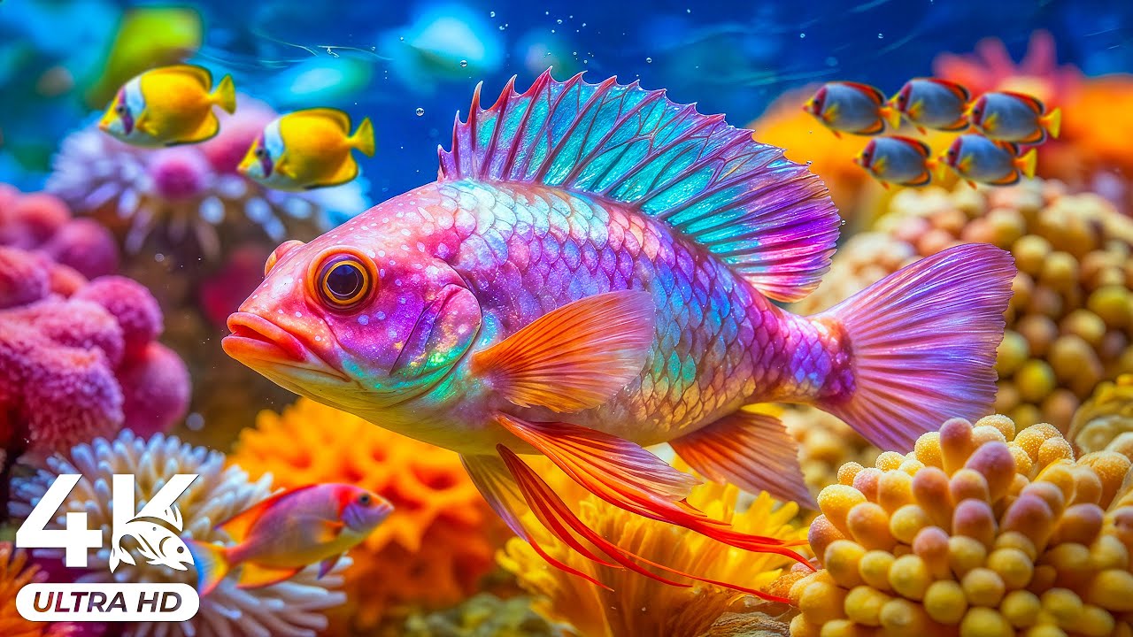 Marine Life 4K Ultra HD – Beautiful Tropical Fish & Coral Reef with Soothing Ocean Sounds