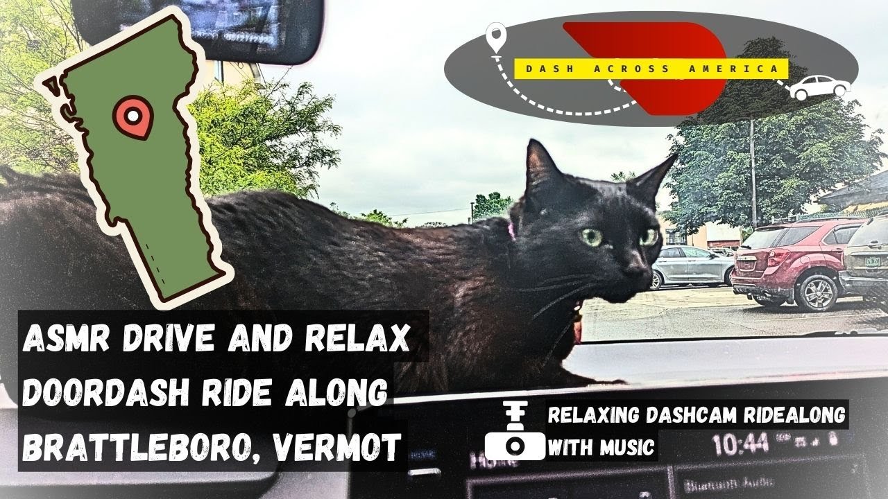 Rainy Day ASMR drive for DoorDashing in Brattleboro VT. LoFi relaxing study music
