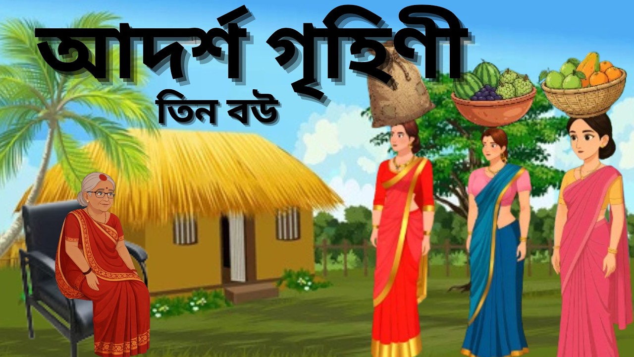 ,চার বউ, এক সংসার  আদর্শ গৃহিণীর গল্প  Bengali Cartoon Story Animation #cartoon #viral #villagelife