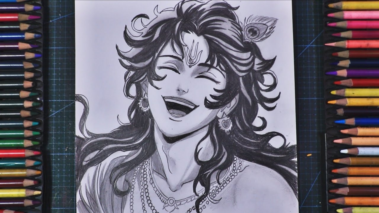 How To Draw Lord Krishna in Anime style || Anime Drawing Step By Step