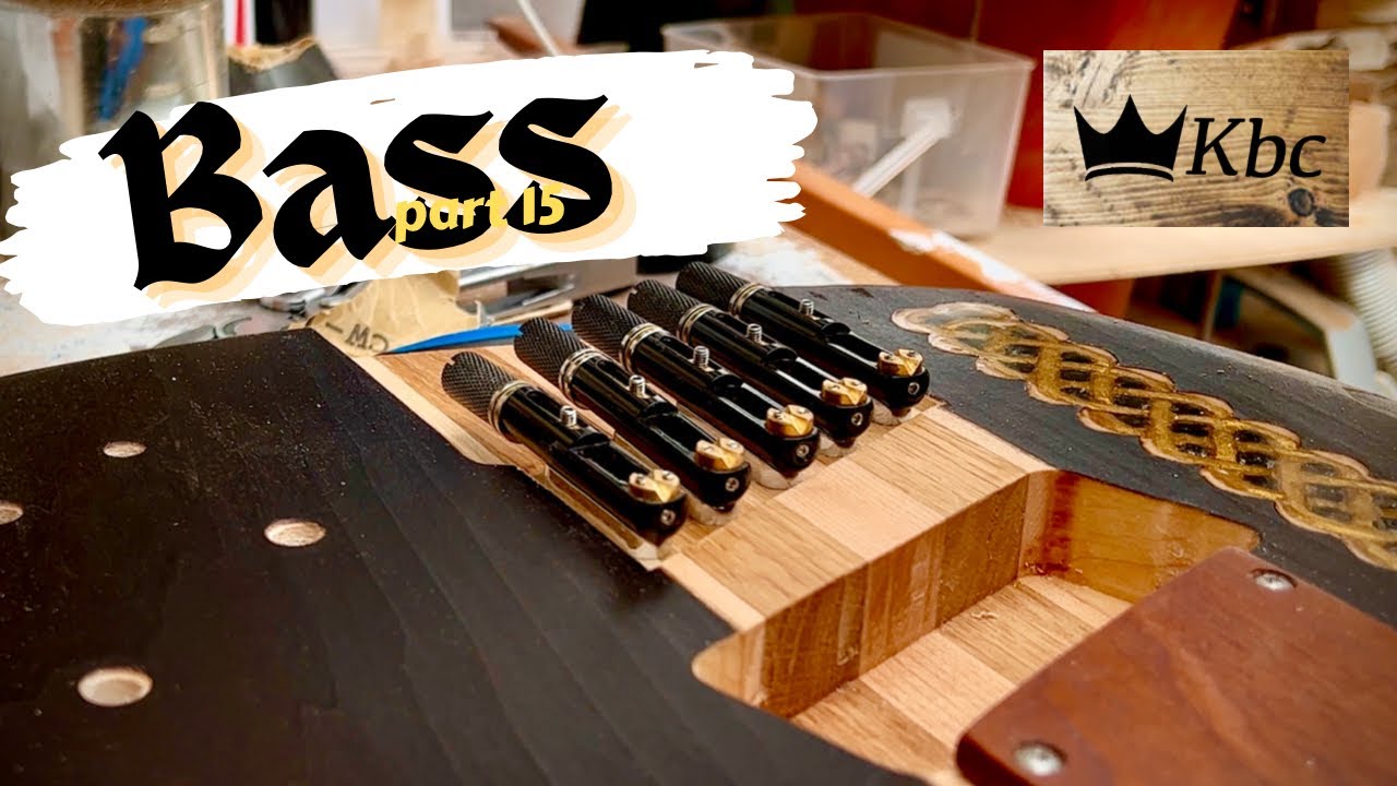 Installing individual bridge pieces |  Bass guitar build part 15