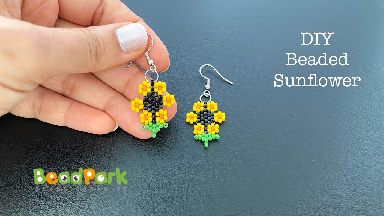 Sunflower 🌻 Beaded Earrings