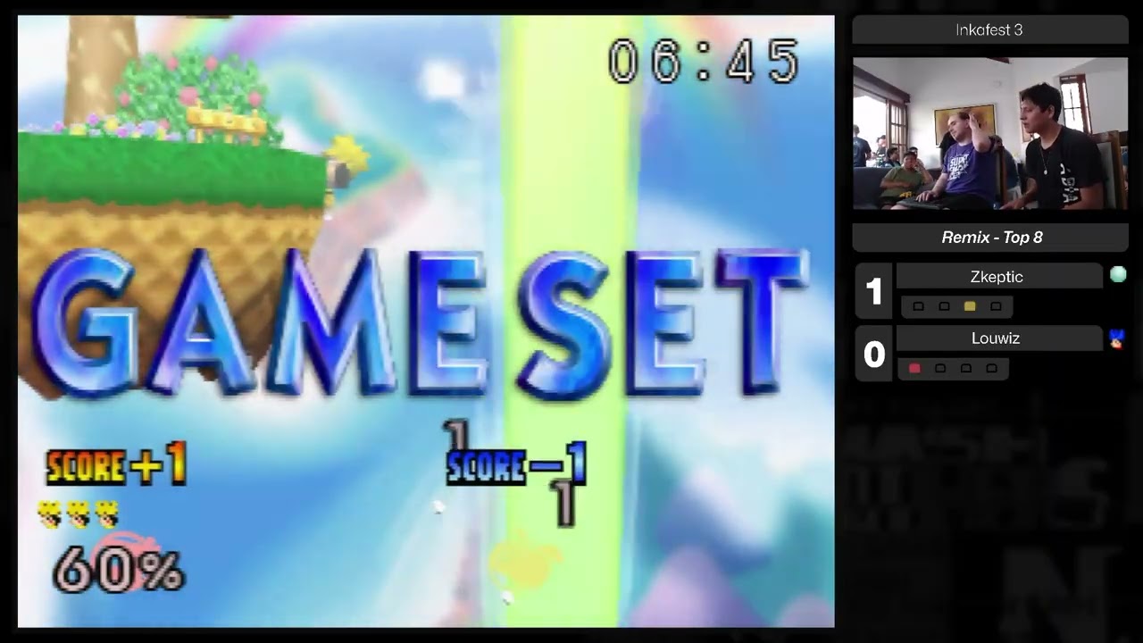 Inkafest 3 Smash Remix Winners Semi-Final Zkeptic (Crash Bandicoot, Dedede) vs Louwiz Dedede, Goemon