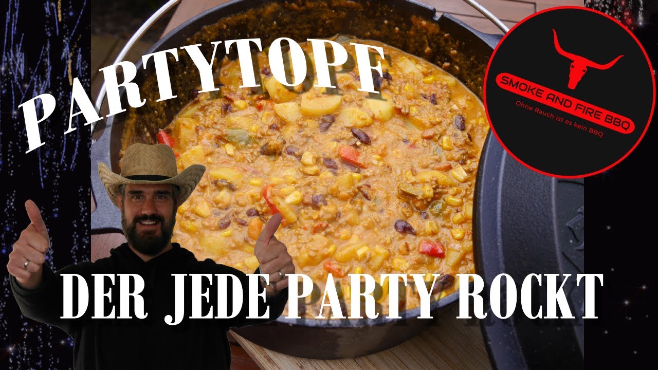 Partytopf/Partysuppe aus dem Dutch Oven auf dem Weber Kugelgrill