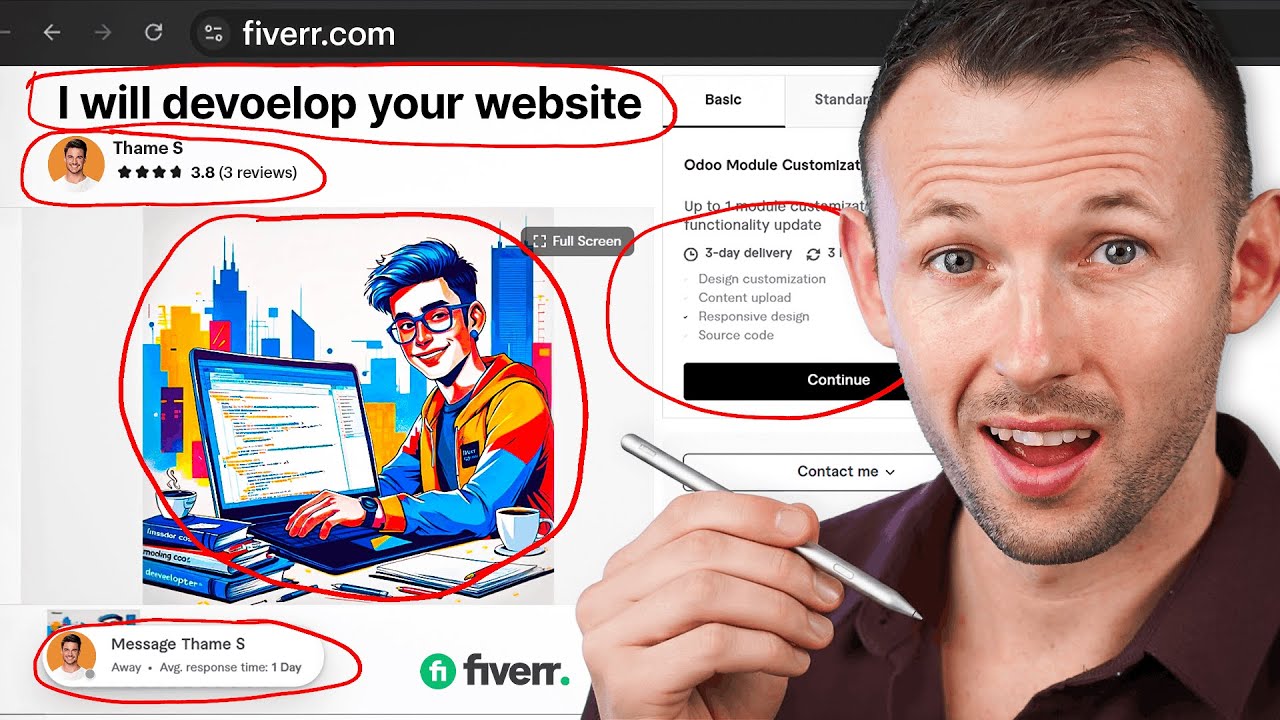 Я выбрал самые неудачные предложения на Fiverr и исправил их в режиме реального времени.