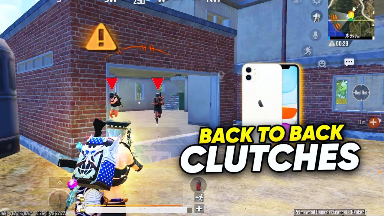 BACK TO BACK CLUTCHES IN IPHONE 11 🔥 BGMI 🔱