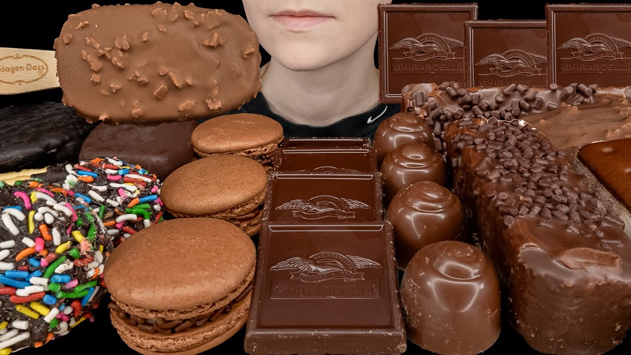 ASMR Chocolate Desserts & Ice Cream *Dove, Sandwich Cookie, Haagen-Dazs, Macarons, Dark Chocolate