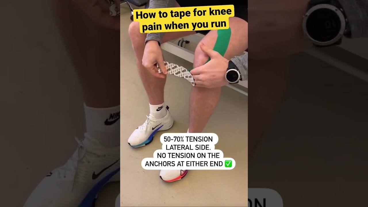 How to TAPE for KNEE PAIN when you RUN😍 #running #physio #kneepain