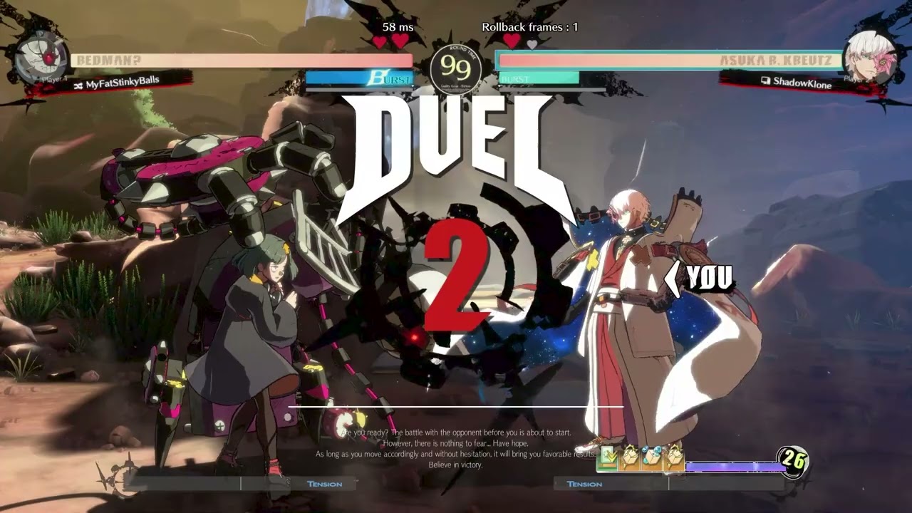 Guilty Gear Strive - Asuka vs Bedman Netplay