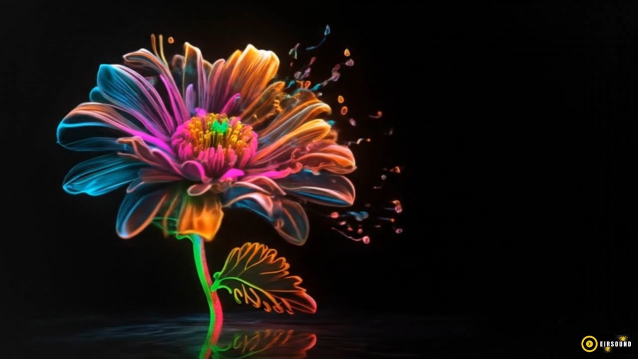 Morning Smooth Jazz Ambience with Colorful Flower Hologram Video for Work or Study
