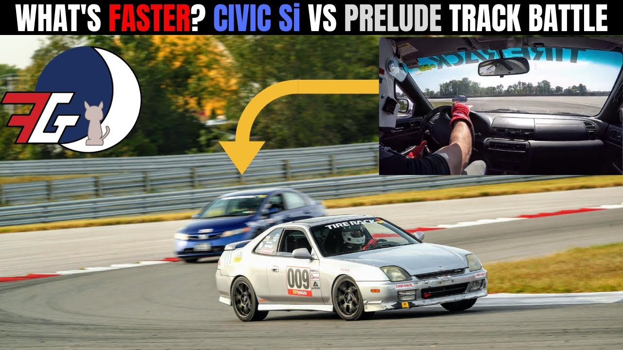 TRACK BATTLE: H22A Honda Prelude (BB6) VS K20 Honda Civic Si (FA5) | SCCA Time Trial at NCM