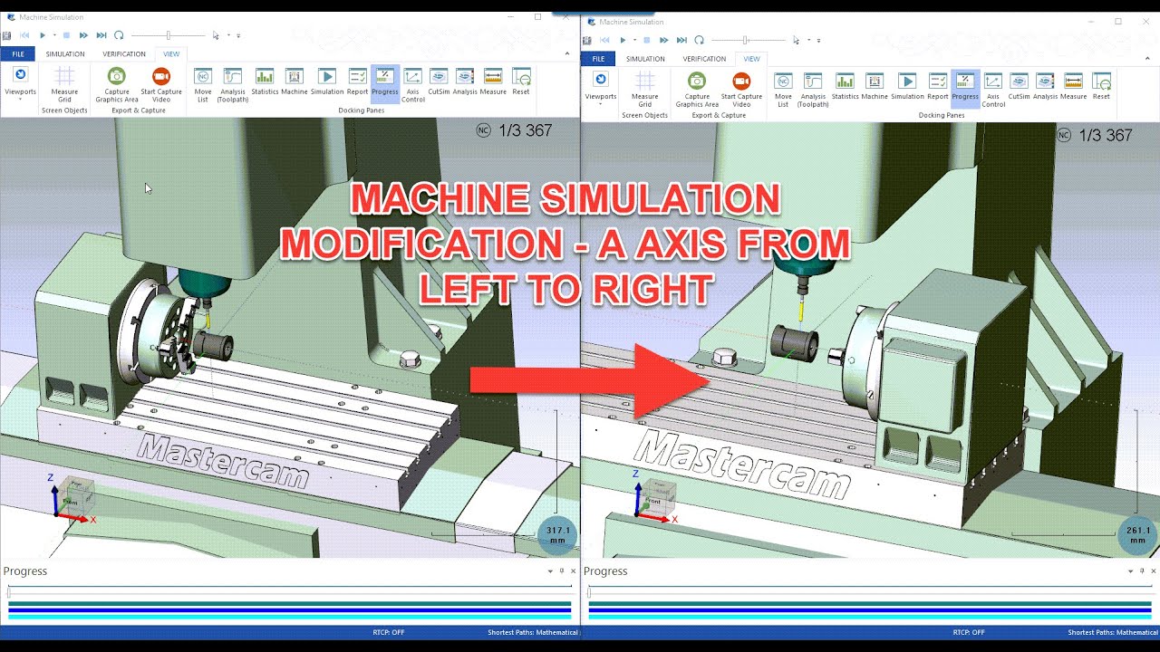 Mastercam Tips & Trick - Machine Simulation - Transform A axis from Left to Right