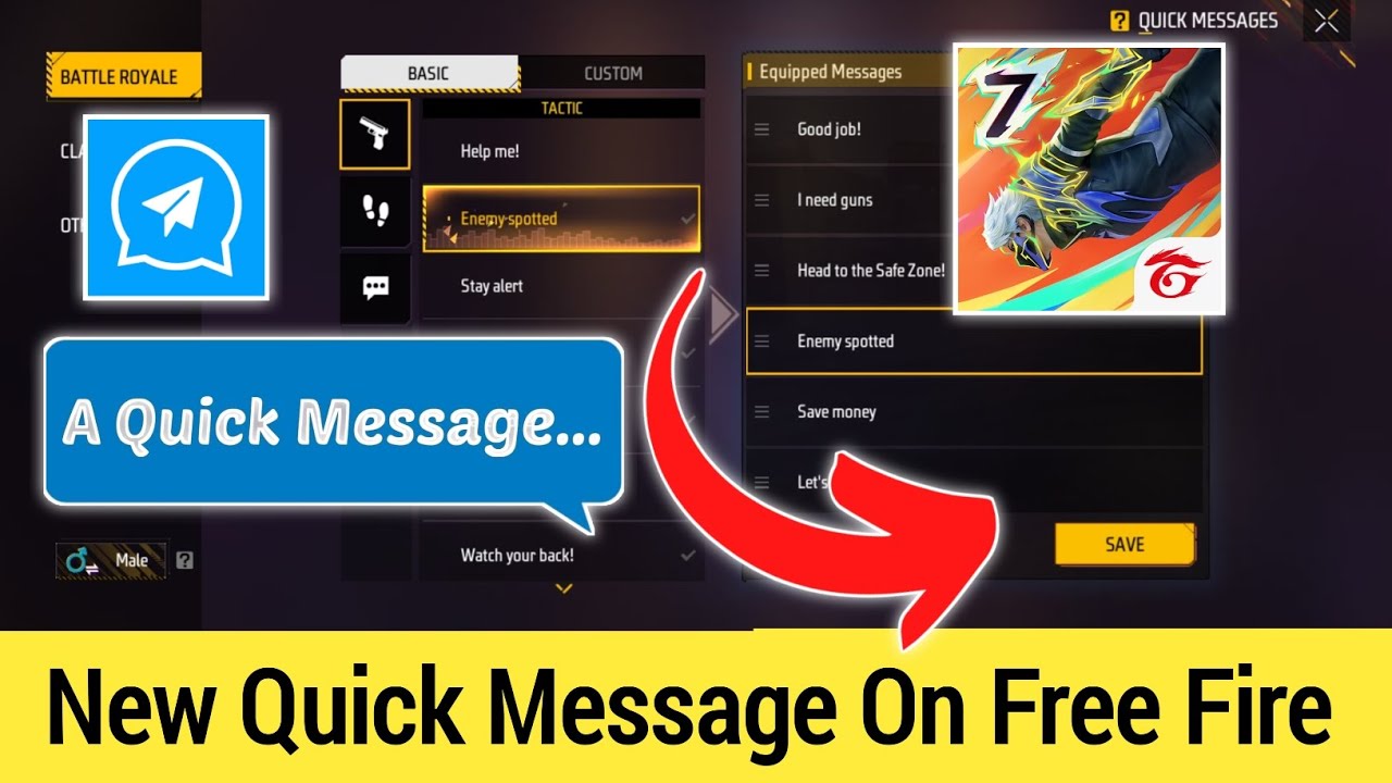 QUICK MESSAGES CUSTOMIZATION IN FREE FIRE MAX ||  How to change voice messages in Free Fire