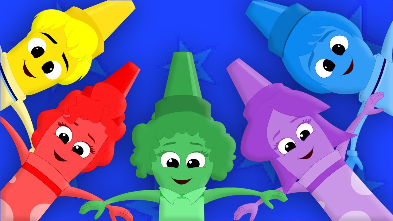 five little crayons | jumping on the bed | crayons song | learn colors | Kids Tv Nursery Rhymes