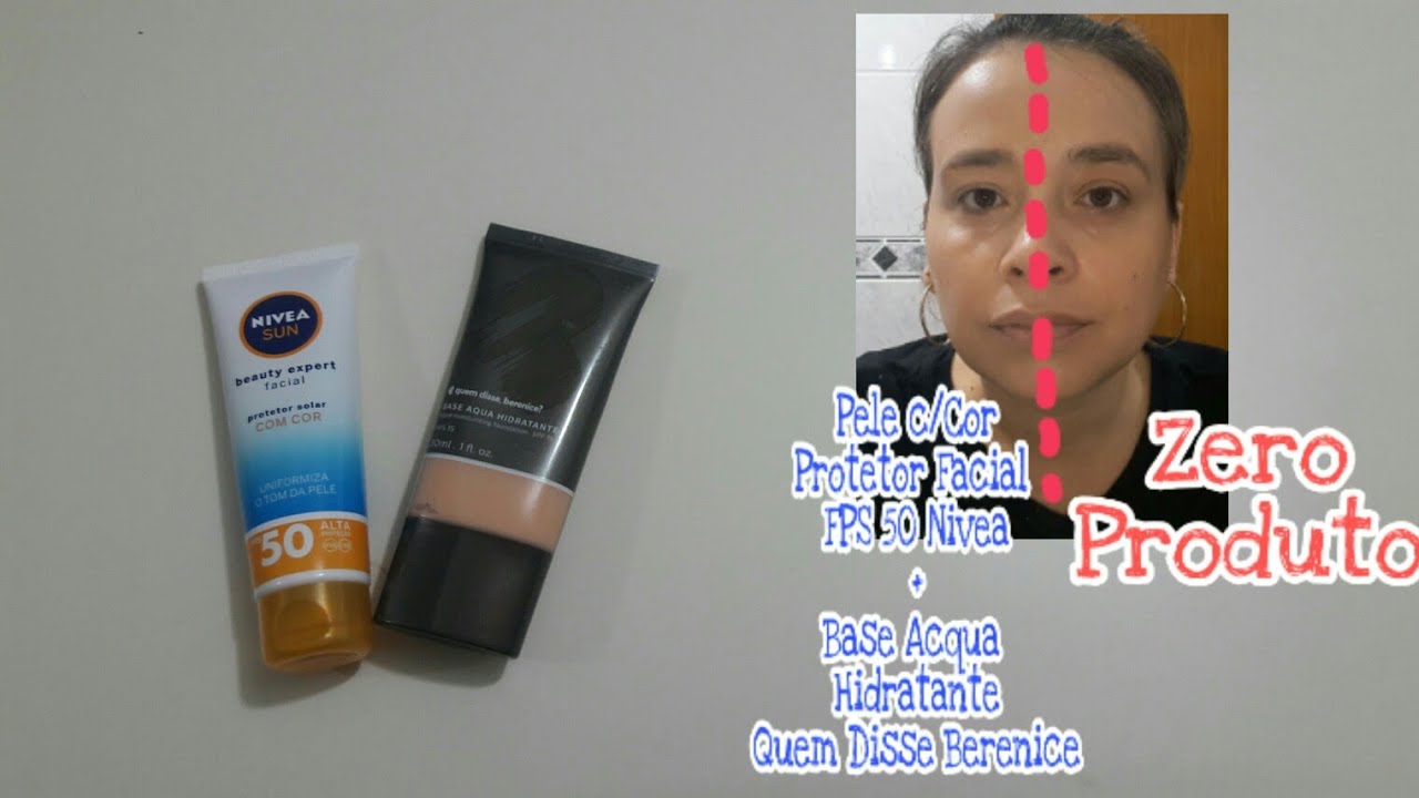 Testando Protetor Facial com Cor da Nivea + Segunda Aplica&ccedil;&atilde;o da Nova Base Acqua Hidratante da QDB
