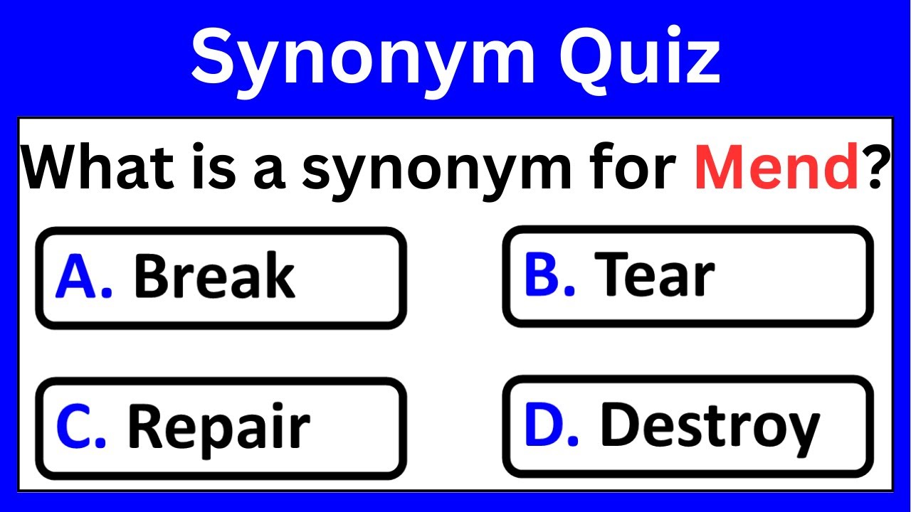 Synonyms Quiz 1 | English Synonym Quiz | English Test | Practice Grammar Quiz