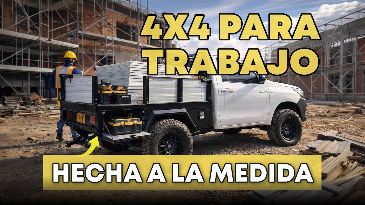 De platón normal a HILUX 4x4 de trabajo 😱 plataforma abatible a medida