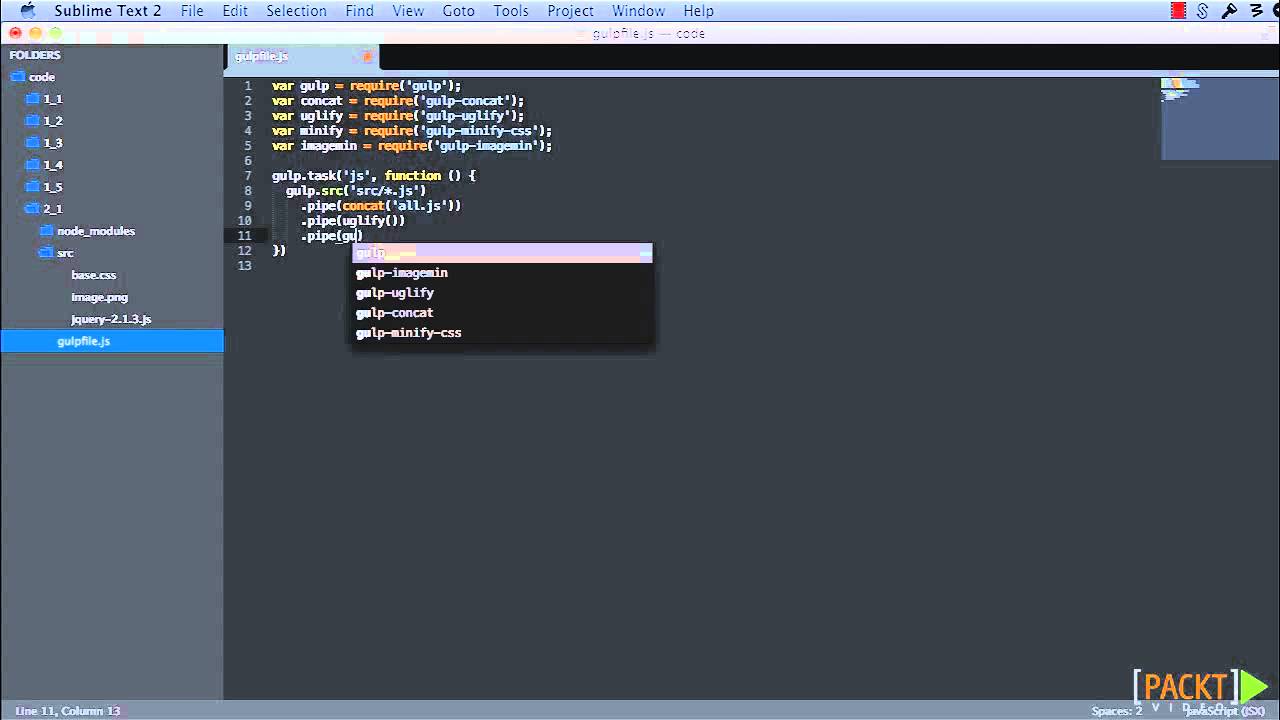 Rapid Gulp Tutorial: Optimizing CSS, JavaScript, and Images | packtpub.com