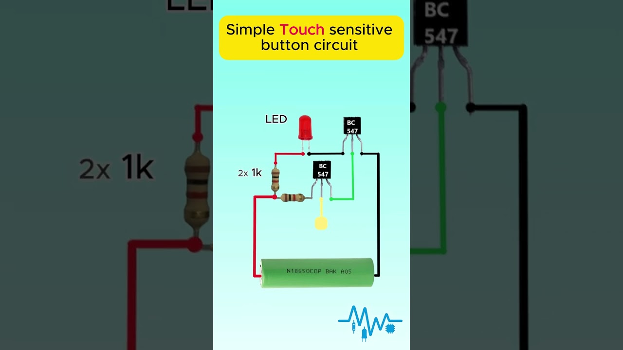 Make a Touch Activated Button with BC547 Transistors #Shorts #touch