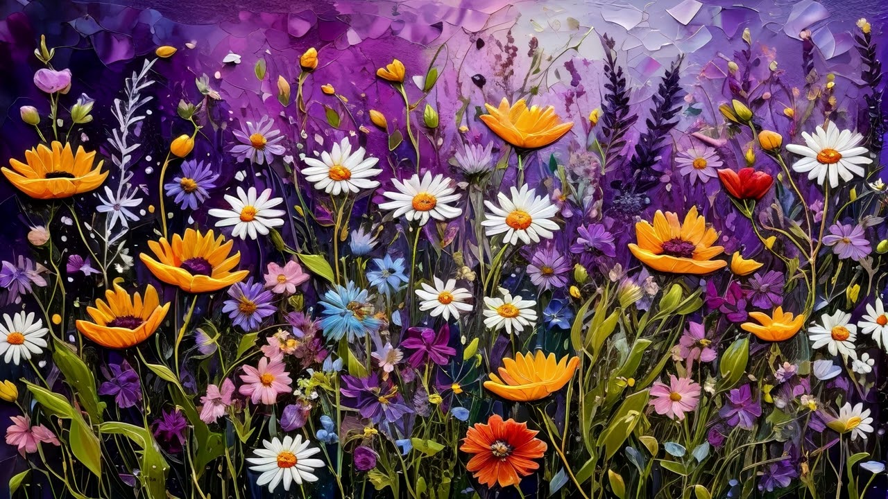 Frame TV Art 4K : Wildflower Painting S2