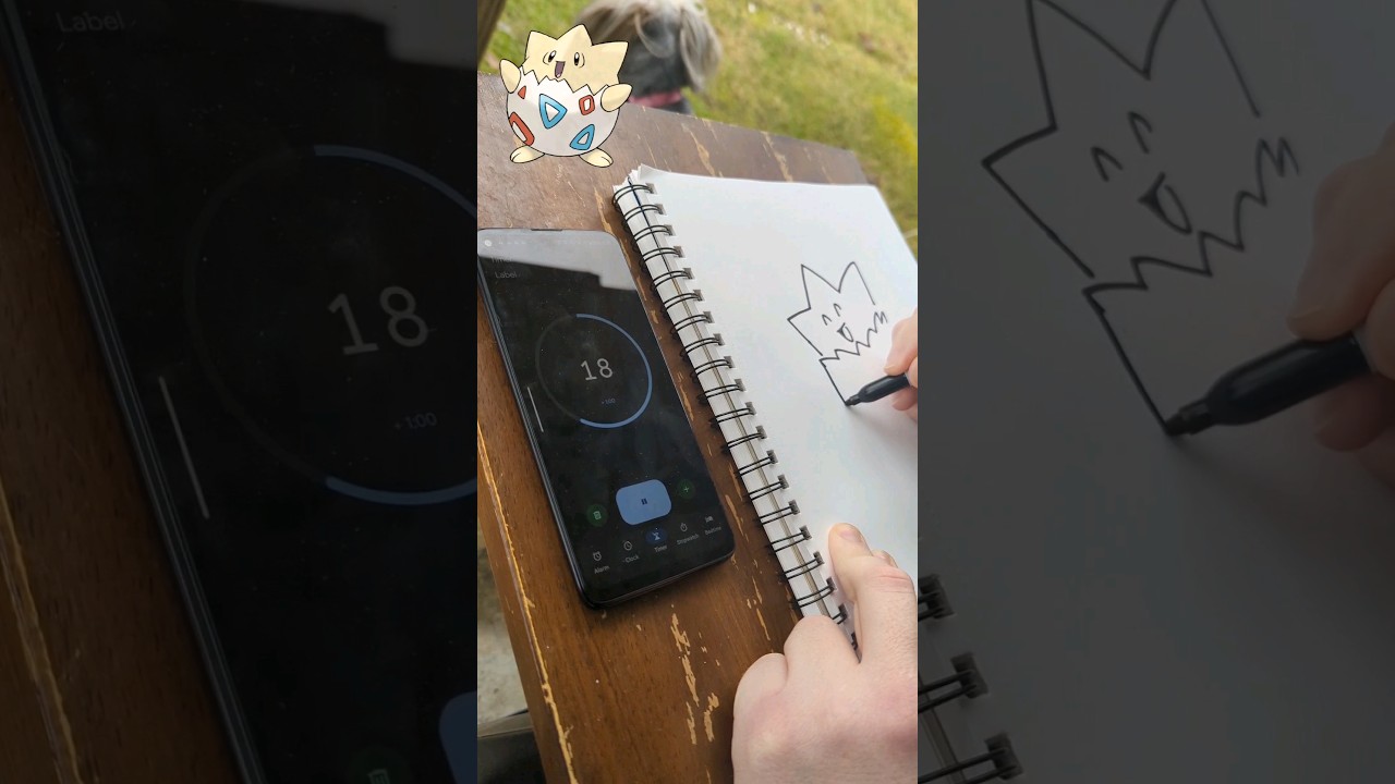 Drawing the Pok&eacute;mon, Togepi, in 30 seconds #Pokemon #togepi #art #drawing #30seconds #challenge