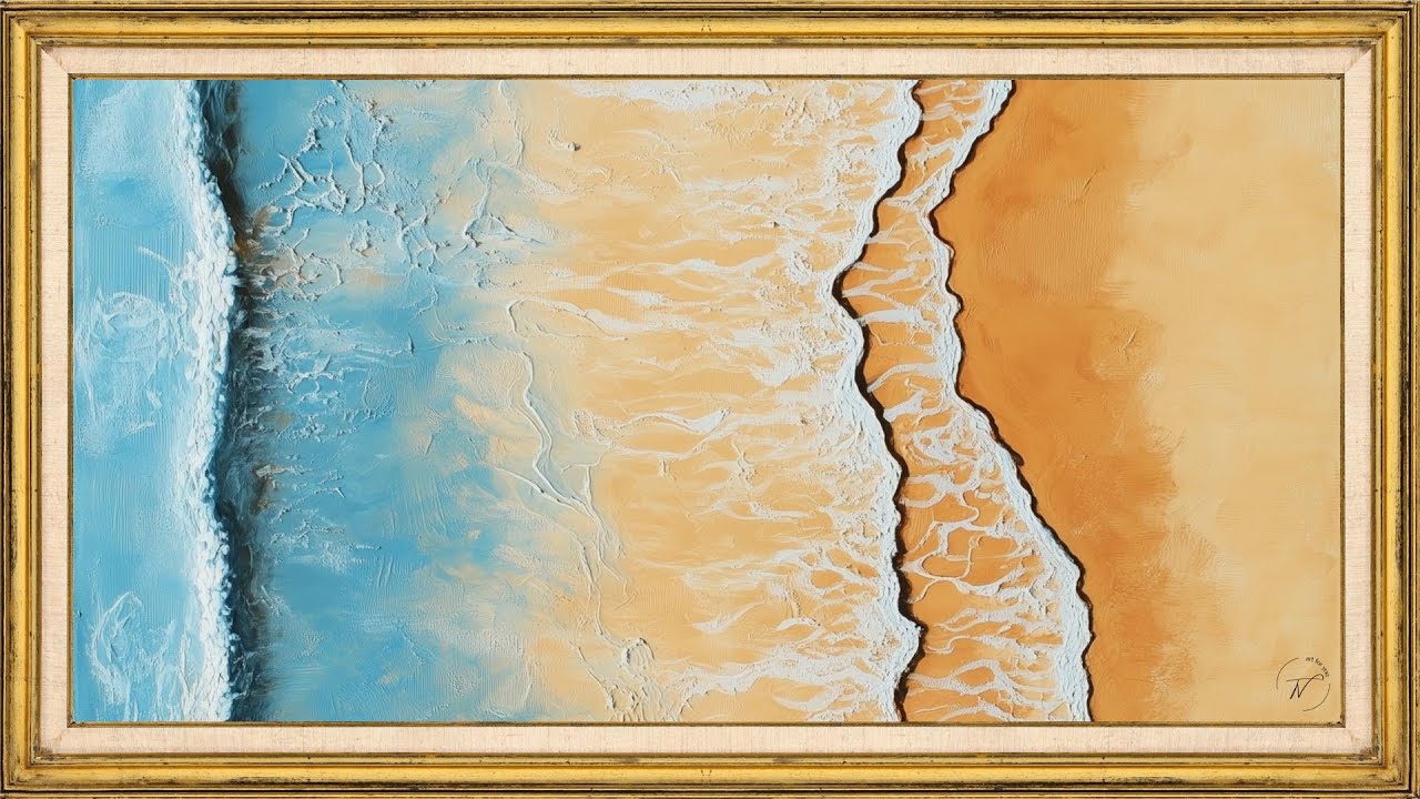 Abstract Coastal Frame Art – 2 Hour Ambient TV Screensaver | Modern Beach Wall Art