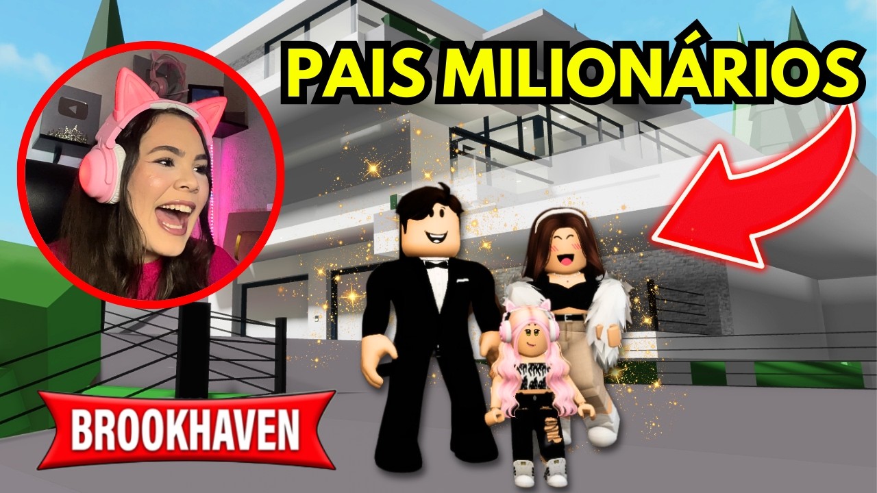 PAIS MILIONÁRIOS me ADOTARAM no BROOKHAVEN!!! - ROBLOX
